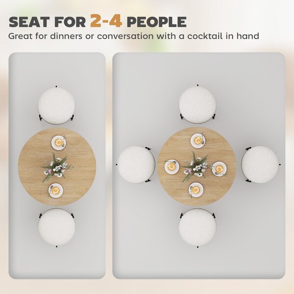 HOMCOM 80cm Industrial Round Dining Table - Oak