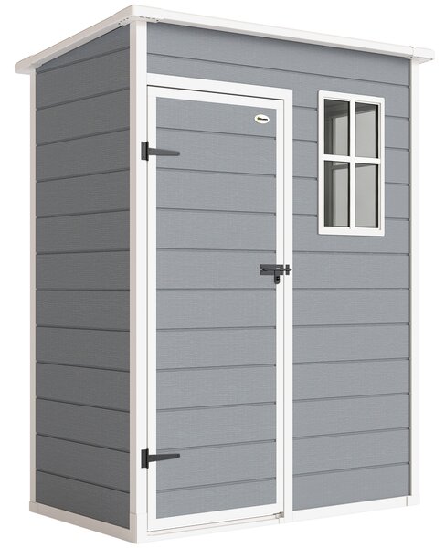 Outsunny 5x3 Storage Shed, Garden Shed Lockable Door With Window and Vent for Outdoor Storage, Grey Aosom UK