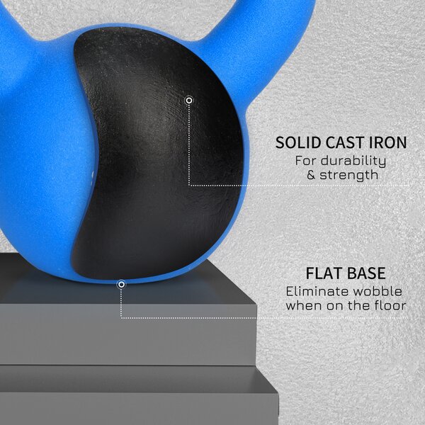 HOMCOM Soft Kettlebell, 8kg Kettle Bell with Non-Slip Handle for Home Gym Weight Lifting and Strength Training, Blue