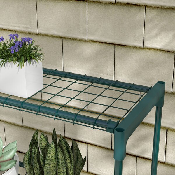 Outsunny Four-Tier Steel Plant Shelf - Black Aosom UK