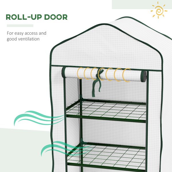 Outsunny Three-Tier Mini Greenhouse - White Aosom UK