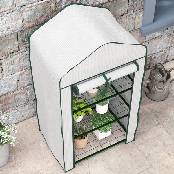 Outsunny Three-Tier Mini Greenhouse - White Aosom UK