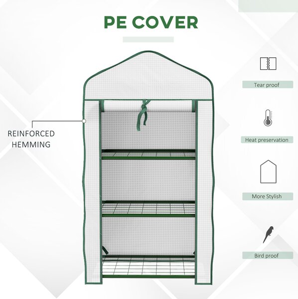 Outsunny Three-Tier Mini Greenhouse - White Aosom UK
