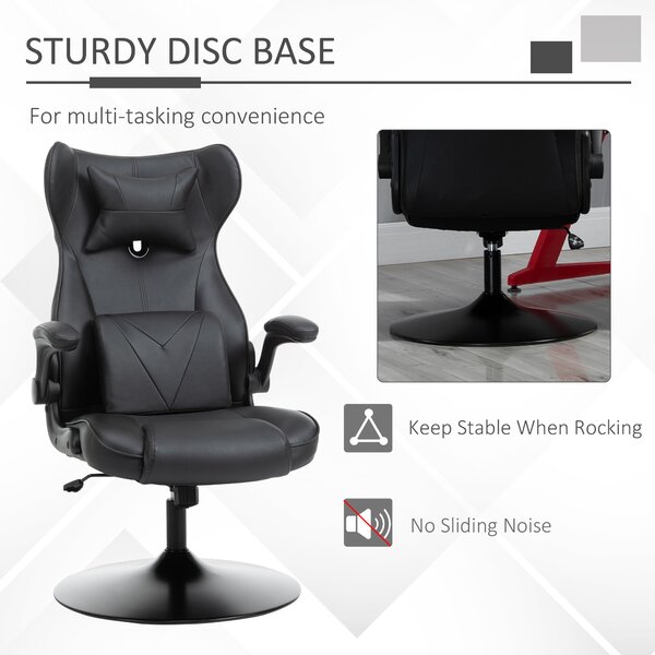 Vinsetto Video Game Chair w/ Lumbar Support, Racing Style Home Office Chair, Computer Chair w/ Swivel Base, Armrest, Headrest, Black Aosom UK