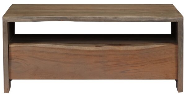 Coffee Table Solid Acacia Wood Live Edges 90x50x40 cm Grey