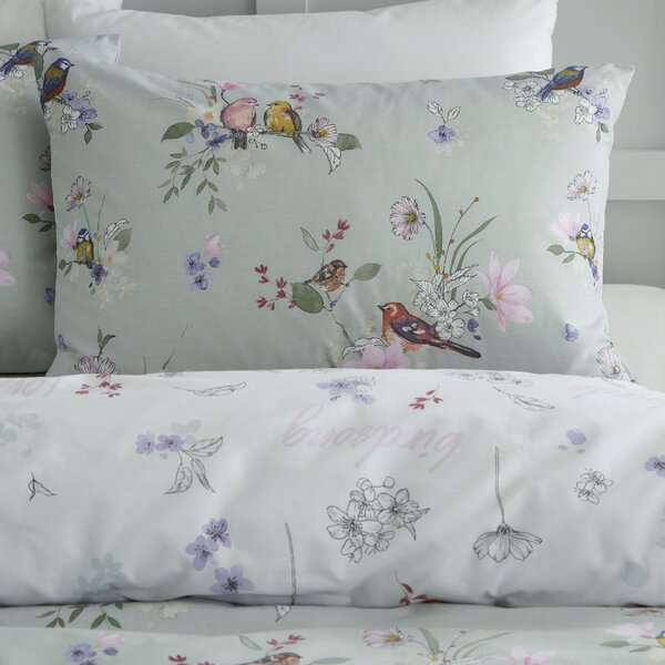 Catherine Lansfield Songbird Reversible Duvet Cover & Pillowcase Set