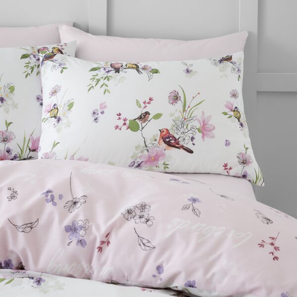 Catherine Lansfield Songbird Reversible Duvet Cover & Pillowcase Set