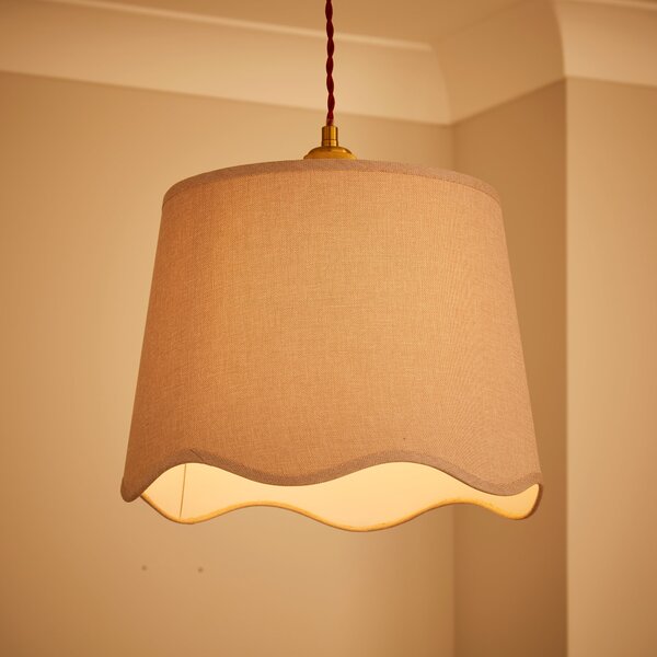 Scalloped Edge Linen Lamp Shade