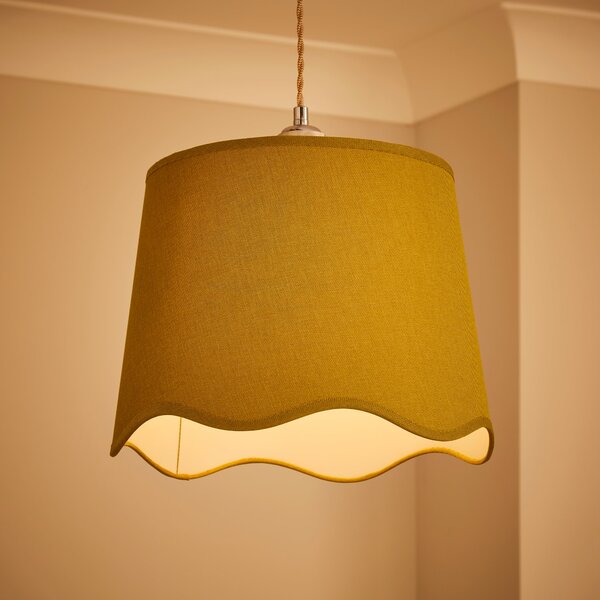 Scalloped Edge Linen Lamp Shade