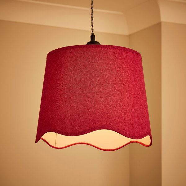 Scalloped Edge Linen Lamp Shade