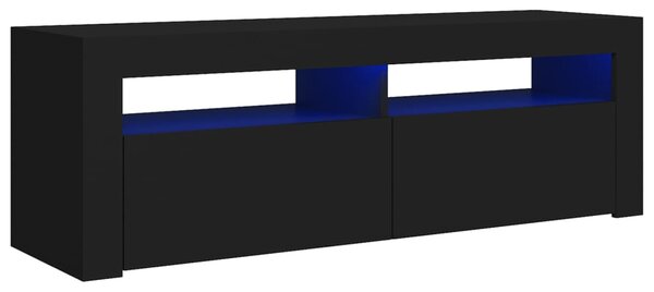 TV Cabinet with LED Lights Black 120x35x40 cm