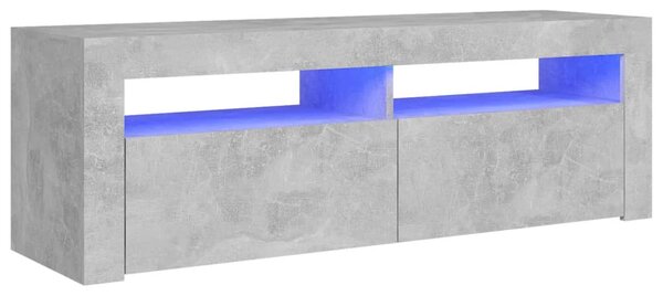 TV Cabinet with LED Lights Concrete Grey 120x35x40 cm