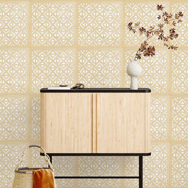 Decorative Geometric Wooden Self Adhesive Wall Tiles