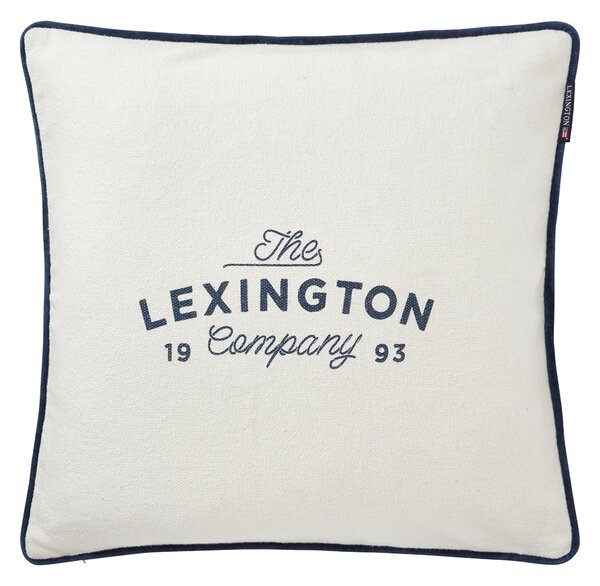 Lexington Printed Logo Recycled Cotton Cushion Cover 50x50 cm White