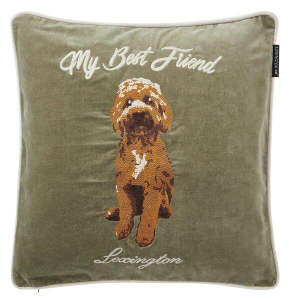 Lexington My Best Friend Velvet cushion cover 50x50 cm Olive