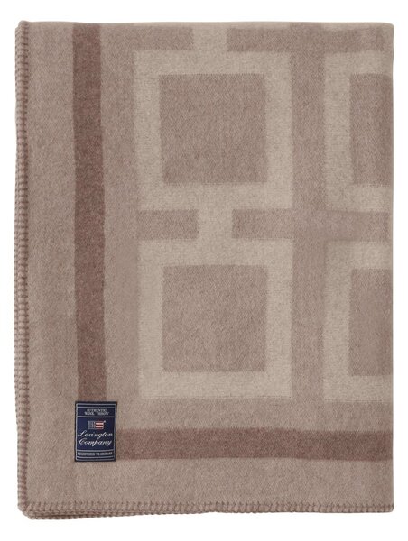 Lexington Graphic Recycled Wool Blanket 130x170 cm Light beige