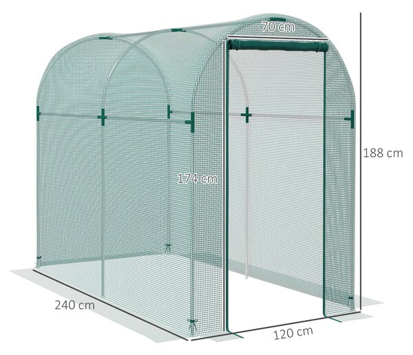 Outsunny 240 x 120cm Mini Polytunnel Greenhouse