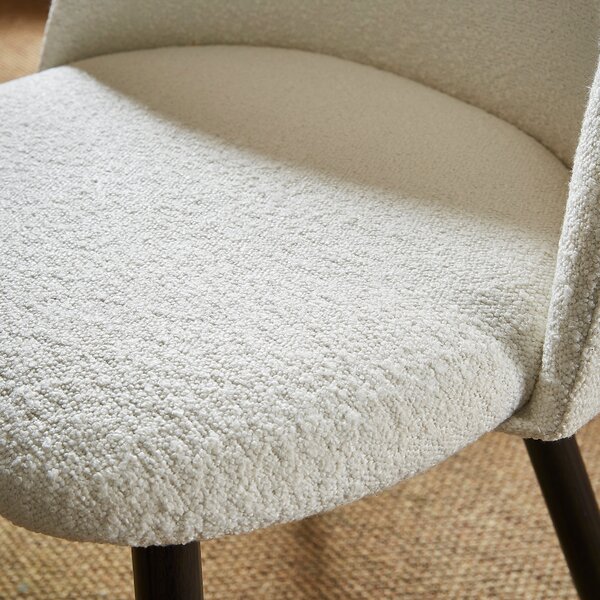 Astrid Dining Chair, Ivory Boucle