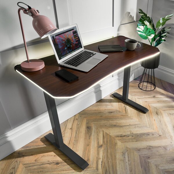 XR Living Oka Office Desk with LED Lights and Wireless Charging