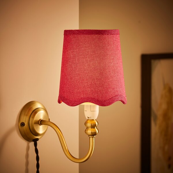 Scalloped Edge Linen Lamp Shade