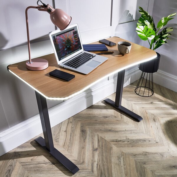 XR Living Oka Office Desk with LED Lights and Wireless Charging