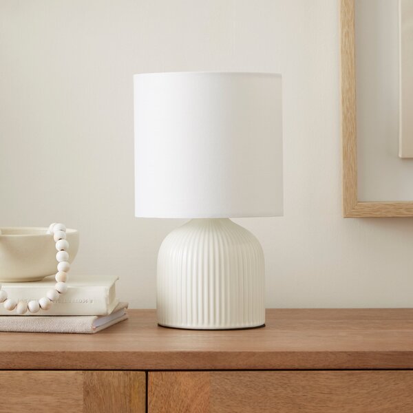 Hebe Ribbed Ceramic Table Lamp