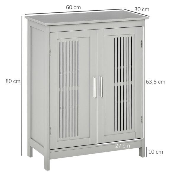 Kleankin Modern Bathroom Floor Cabinet - Grey