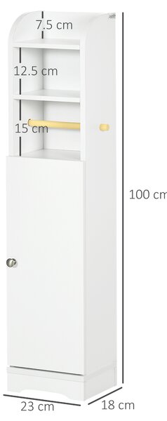 Kleankin Multi-Storage Narrow Bathroom Cabinet - White