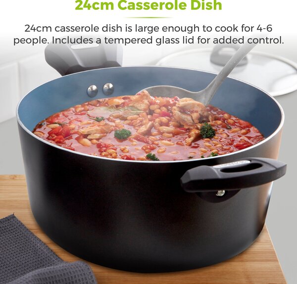 Tower Cerasure Non-Stick Aluminium Casserole Dish, 24cm