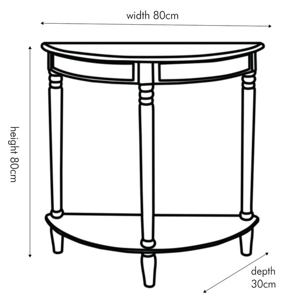 Pacific Heritage Half Moon Console Table, Painted Pine