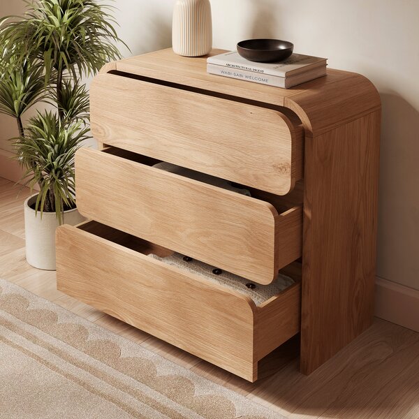 Bennett 3 Drawer Chest, Light Oak