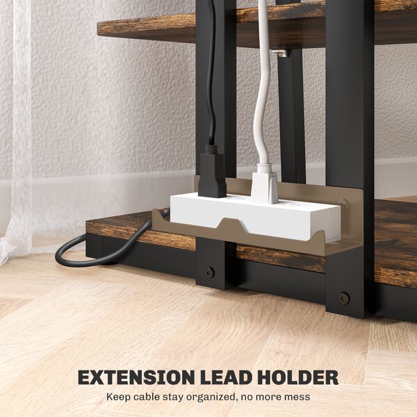 HOMCOM HiFi Stand, with Four Storage Shelves - Rustic Brown