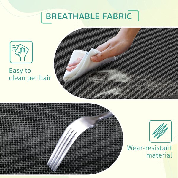 PawHut Cooling Elevated Pet Bed, Cot-Style for Large to Medium Dogs, Breathable Mesh Fabric with Non-slip Pads, 110 x 75 x 20 cm, Black Aosom UK