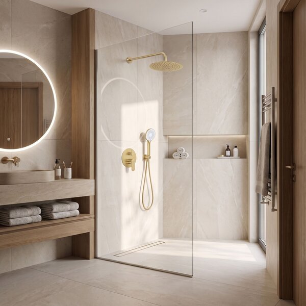 Shower system Rea Drop Brush Gold + BOX
