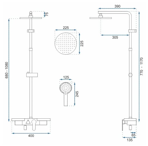 Shower set REA SANTOS Black