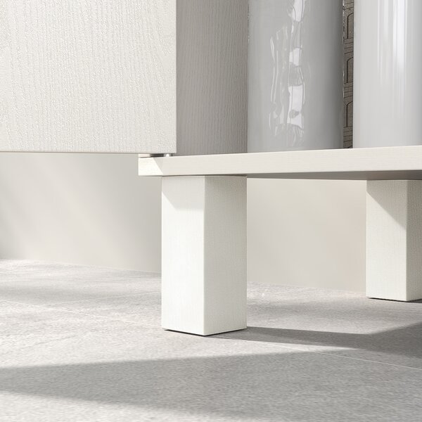 HOMCOM Under Sink Cabinet for Basin without Pedestal, Compact & Durable, Cream White Aosom UK