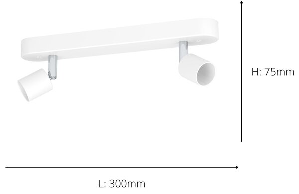 EGLO Essentials Stecci-E 2 Light Adjustable Semi Flush Spotlight Bar