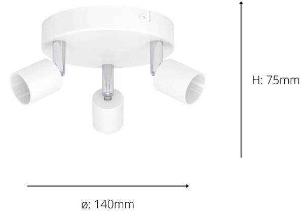 EGLO Essentials Stecci-E 3 Light Adjustable Semi Flush Spotlight