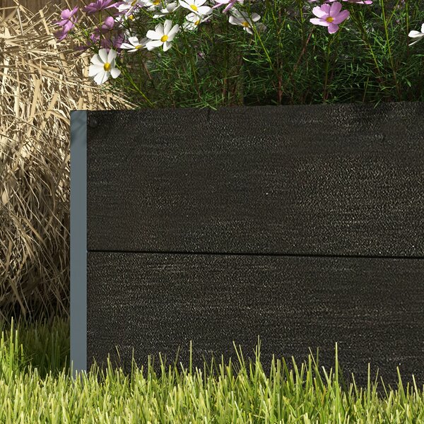Outsunny 34 x 69.5cm Garden Planter Box with Back Trellis Design for Small Spaces, Balcony and Patio Gardening, Black Aosom UK