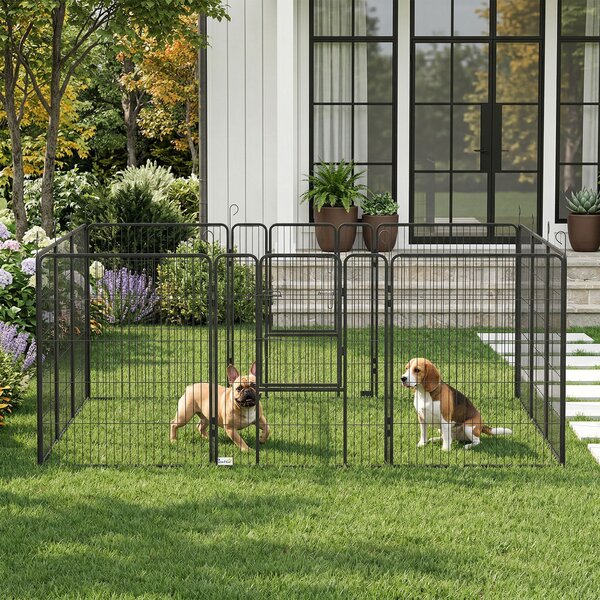 PawHut Heavy Duty Puppy Playpen, 12 Panel Pet Exercise Pen, Suitable for Small to Large Dogs Aosom UK