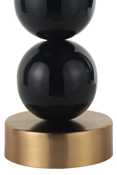 Sofia Black and Gold Enamel 3 Ball Table Lamp