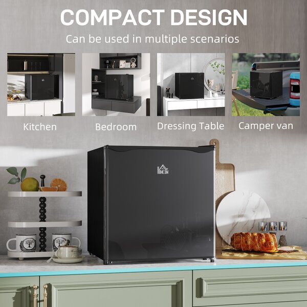 HOMCOM 46L Table Top Fridge, Counter Top Fridge with Chiller Box, Adjustable Temperature, Reversible Door, Mini Fridge Aosom UK