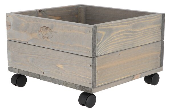 Fallen Fruits Small Rural Wooden Planter On Wheels