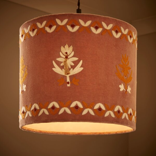 Blush Embroidered Lamp Shade