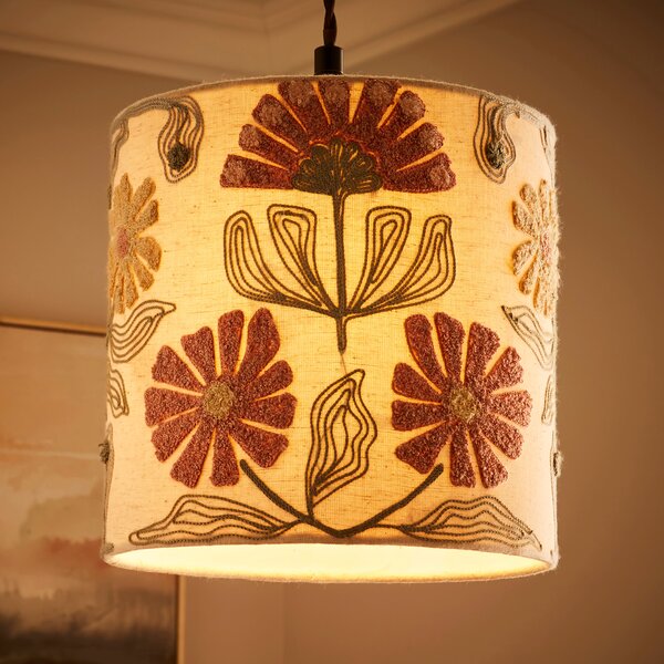 Floral Embroidered Lamp Shade