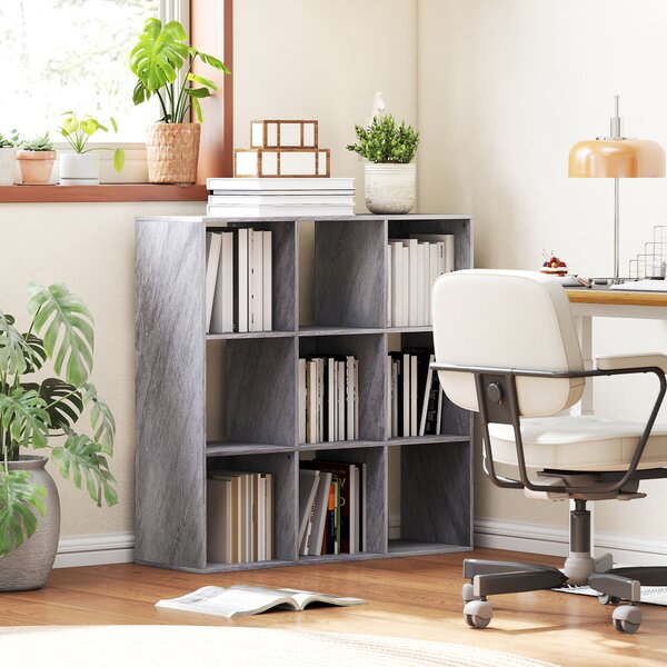 HOMCOM Nine-Cube Storage Shelf - Marble Grey