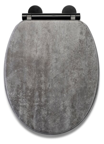 Croydex Kirkstone Grey Flexi Fix Oval Toilet Seat