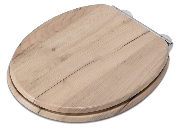 Croydex Corella Grey Oak Effect Flexi Fix Oval Toilet Seat