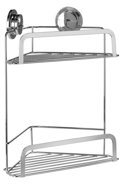 Croydex Stick-n-Lock 2 Tier Corner Basket