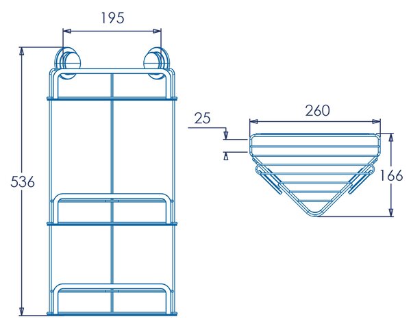 Croydex Stick-n-Lock 3 Tier Corner Basket